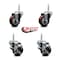 Service Caster 3 Inch Maroon Polyurethane Wheel Swivel 34 Inch Threaded Stem Caster Set 2 Brakes SCC SCC-TS20S314-PPUB-MRN-34212-2-TLB-2 - alternate 2